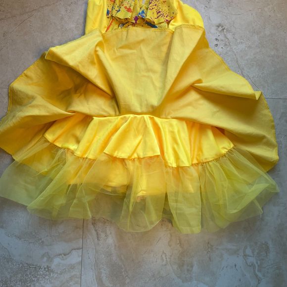 Kellé Ruffled Dress with Tutu Size Medium in Yellow - Picture 3 of 7